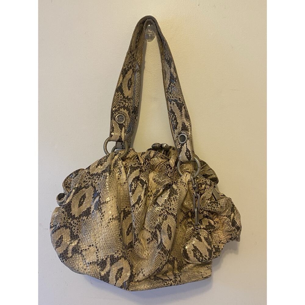 Y2K Jessica Simpson Faux Leather Faux Snake Skin Soho Boho Shoulder Bag Purse - Picture 10 of 12